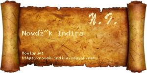 Novák Indira névjegykártya